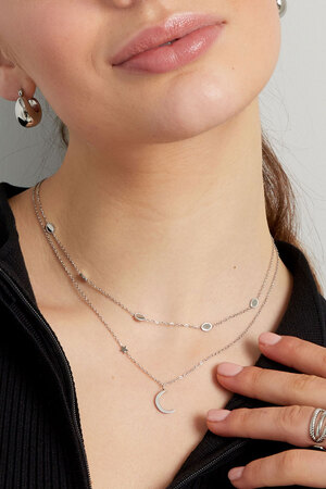 Necklace moon with star - gold h5 Picture3